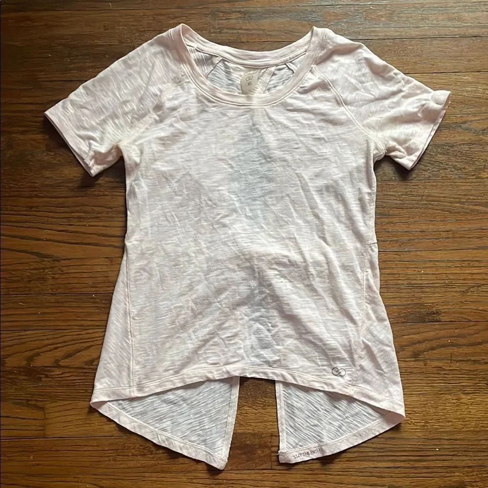 CALIA Pale Pink Knotted Back Short Sleeve T-Shirt